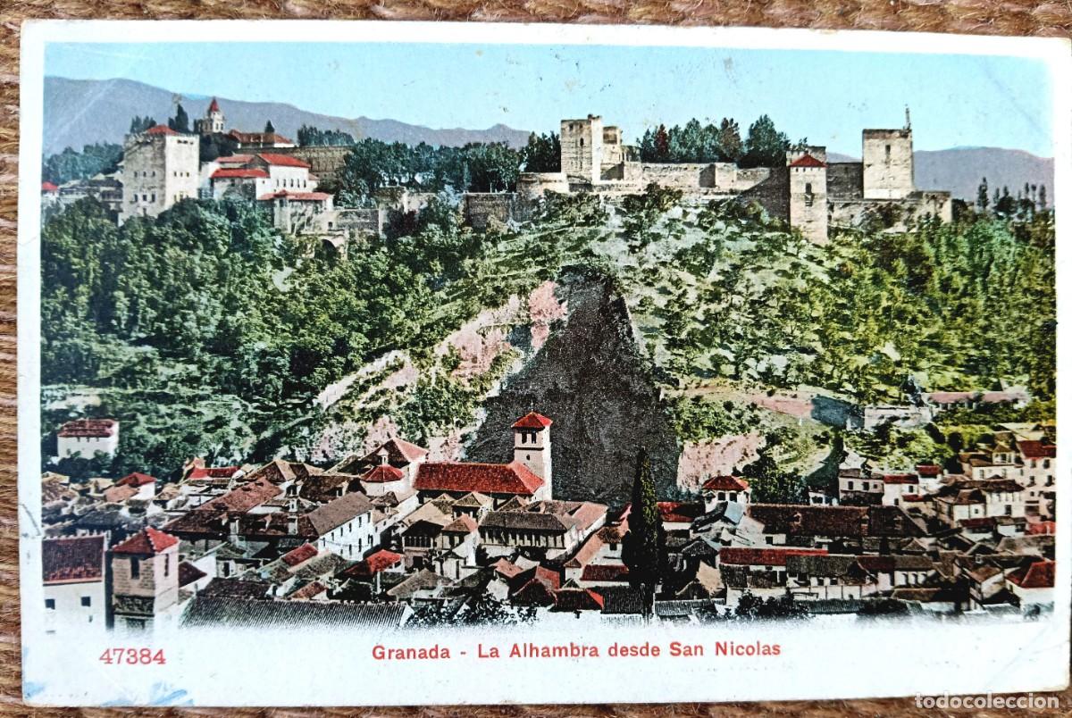 Postales: GRANADA - ALHAMBRA DESDE SAN NICOLAS - CIRCULADA
