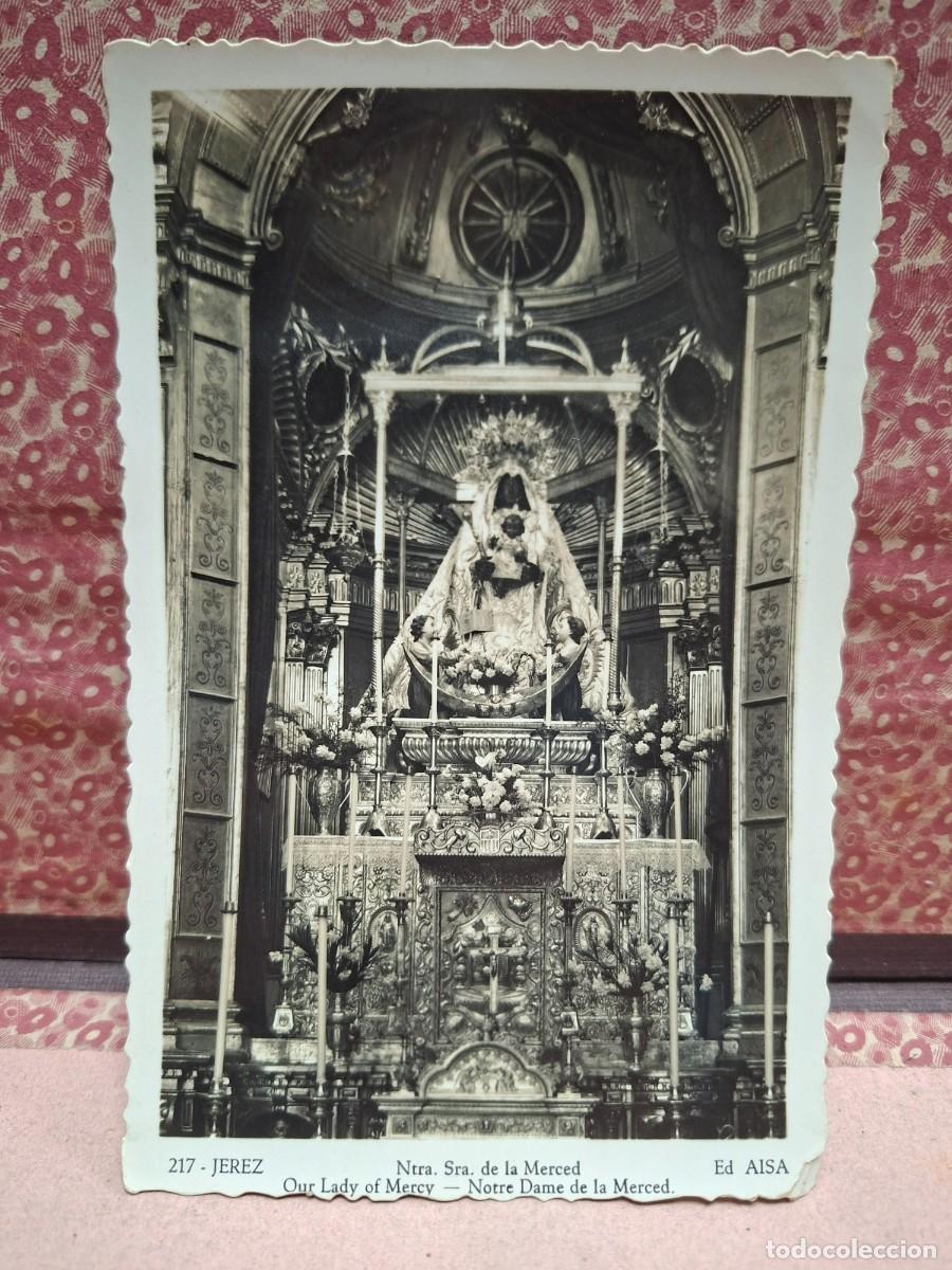 Postales: ANTIGUA POSTAL RELIGIOSA JEREZ CADIZ VIRGEN DE LA MERCED AISA 217