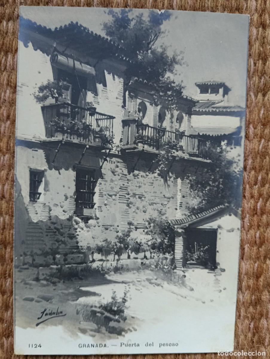 Postales: GRANADA - PUERTA DEL PESCAO - S&Aacute;DABA - ED. TG