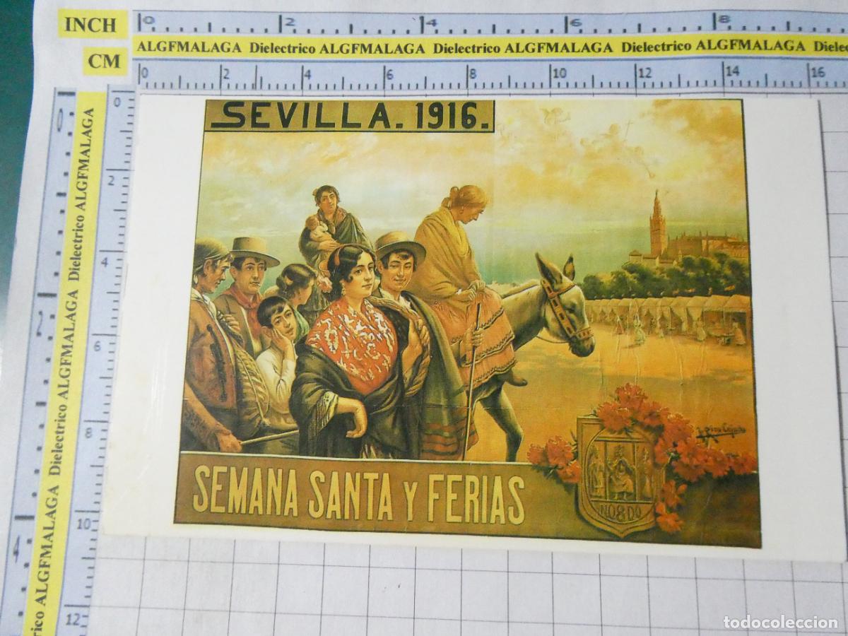 Postales: POSTAL DE SEVILLA. A&Ntilde;O 1989. CARTEL DE LAS FERIAS FIESTAS PRIMAVERA SEMANA SANTA 1916. 445