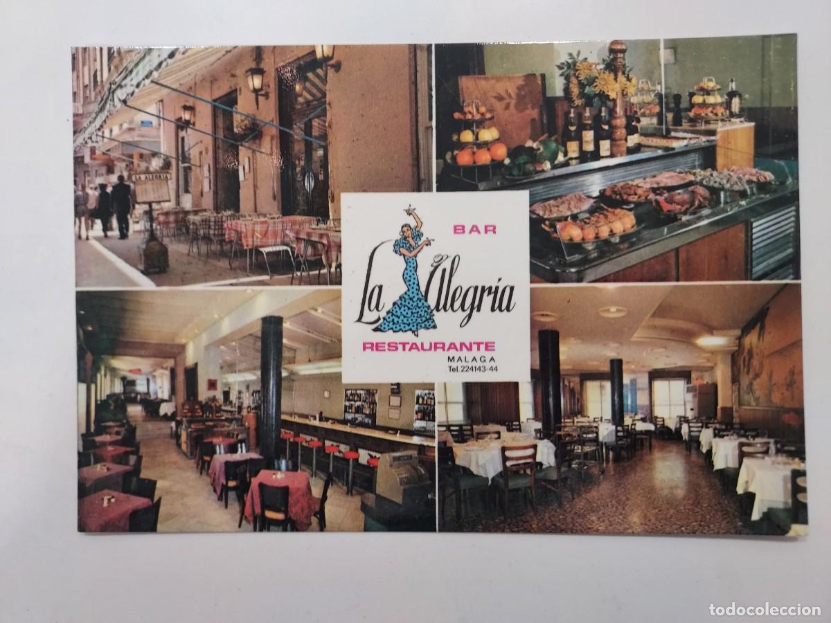 Postales: POSTAL MALAGA RESTAURANTE LA ALEGRIA. S/C. 1972. FOTO LEIVA