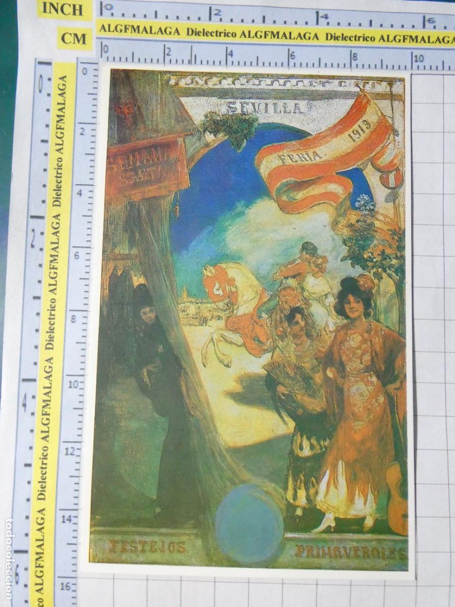Postales: POSTAL DE SEVILLA. A&Ntilde;O 1989. CARTEL DE LAS FERIAS FIESTAS PRIMAVERA SEMANA SANTA 1913. 448