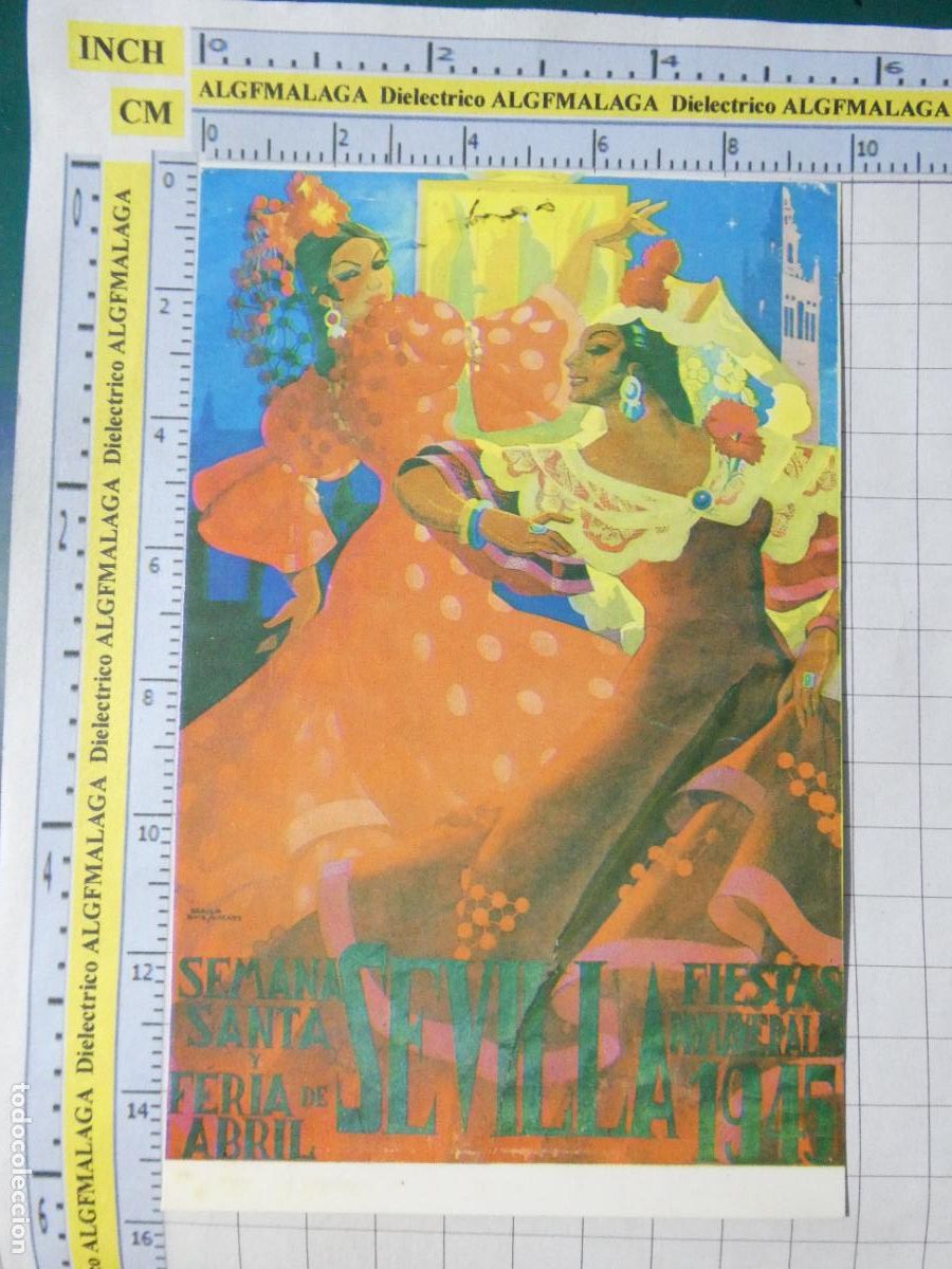 Postales: POSTAL DE SEVILLA. A&Ntilde;O 1989. CARTEL DE LAS FERIAS FIESTAS PRIMAVERA SEMANA SANTA 1945. 451
