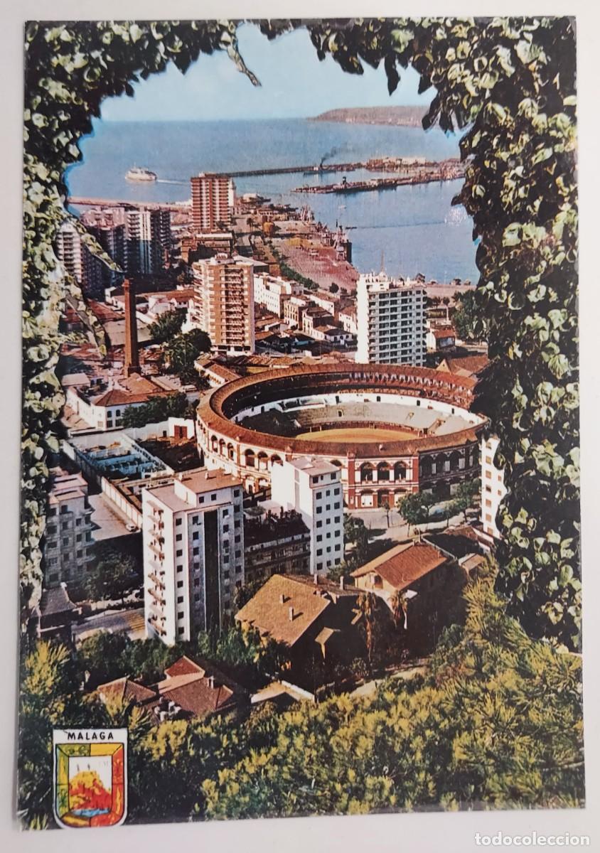Postales: POSTAL MALAGA VISTA PARCIAL. CIRCULADA. 1973. POSTALES COSTA DEL SOL. Plaza de toros, Puerto