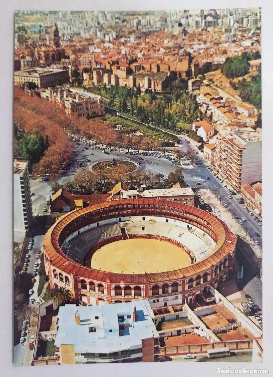 Postales: POSTAL MALAGA VISTA AEREA. CIRCULADA. 1976. FOTO ANTONIO. Plaza de toros La Malagueta, Coso