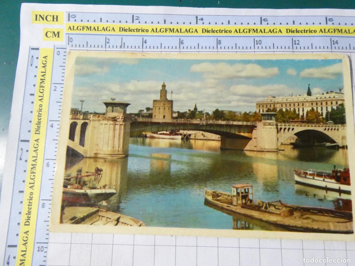 Postales: POSTAL DE SEVILLA. A&Ntilde;OS 30 50. PUENTE DE SAN TELMO Y TORRE DEL ORO 10 HELIOTIPIA. 460