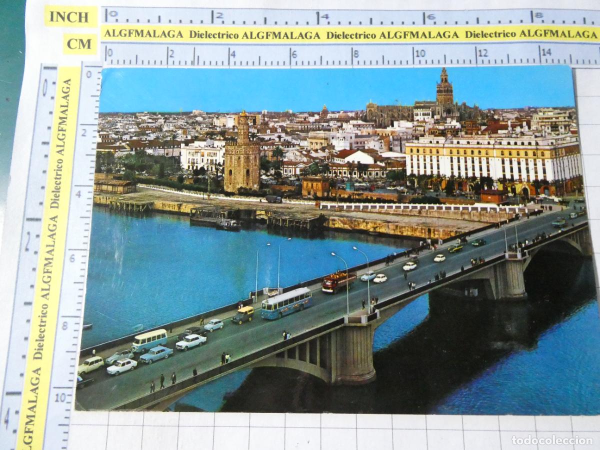 Postales: POSTAL DE SEVILLA. A&Ntilde;O 1967 PUENTE DE SAN TELMO TORRE DEL ORO Y GIRALDA. 185 RO FOTO. 462