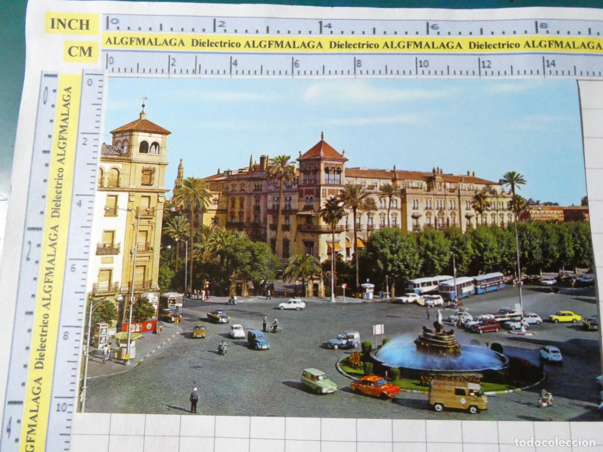 Postales: POSTAL DE SEVILLA. A&Ntilde;O 1970 PUERTA DE JEREZ COCHES AUTOBUSES 623 BEASCOA. 476