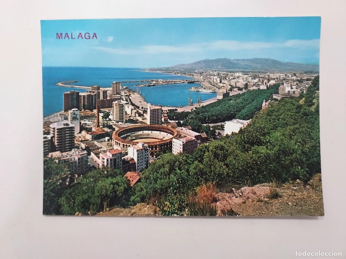 Postales: POSTAL MALAGA PLAZA DE TOROS Y VISTA PARCIAL. CIRCULADA. 1971. ARRIBAS. Malagueta, puerto