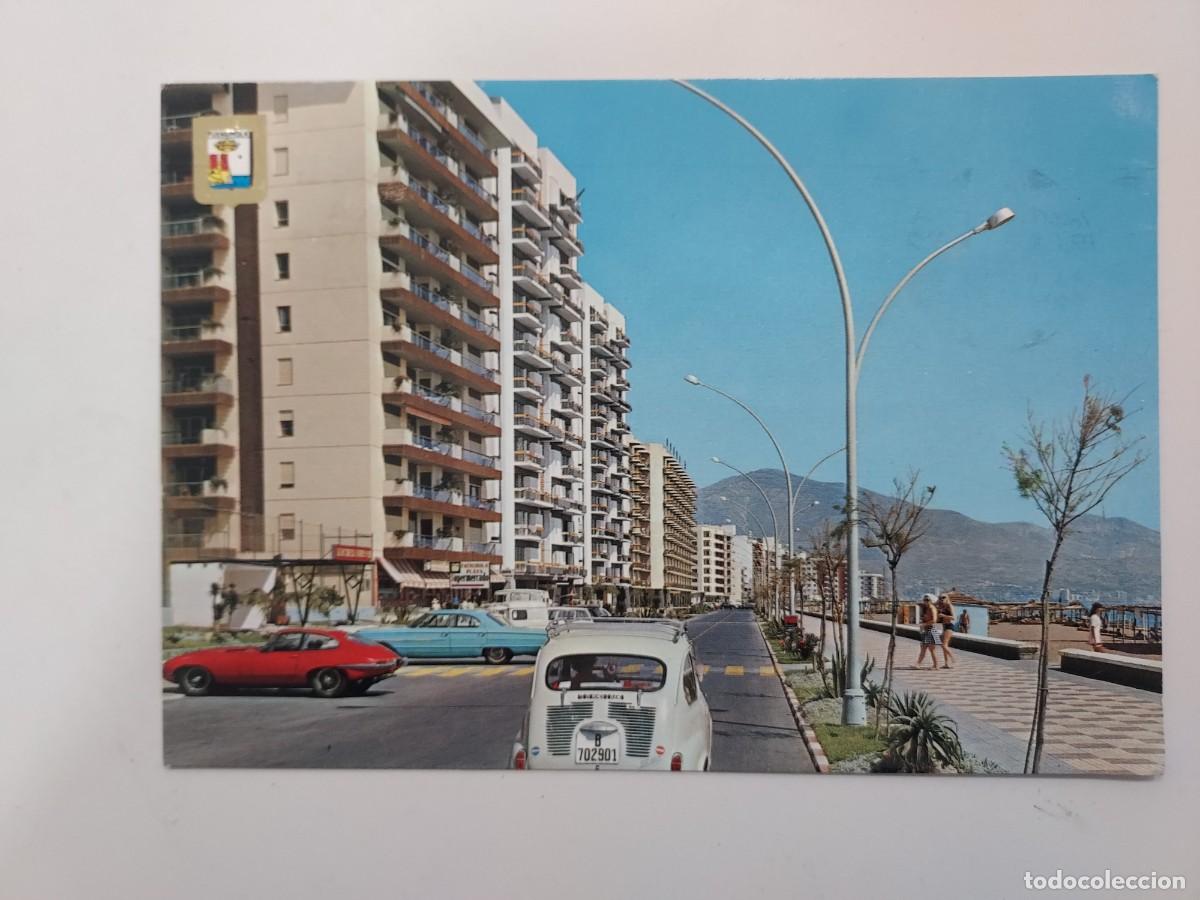 Postales: POSTAL FUENGIROLA PASEO MARITIMO. CIRCULADA. 1970. MALAGA. JAGUAR E-TYPESEAT 600