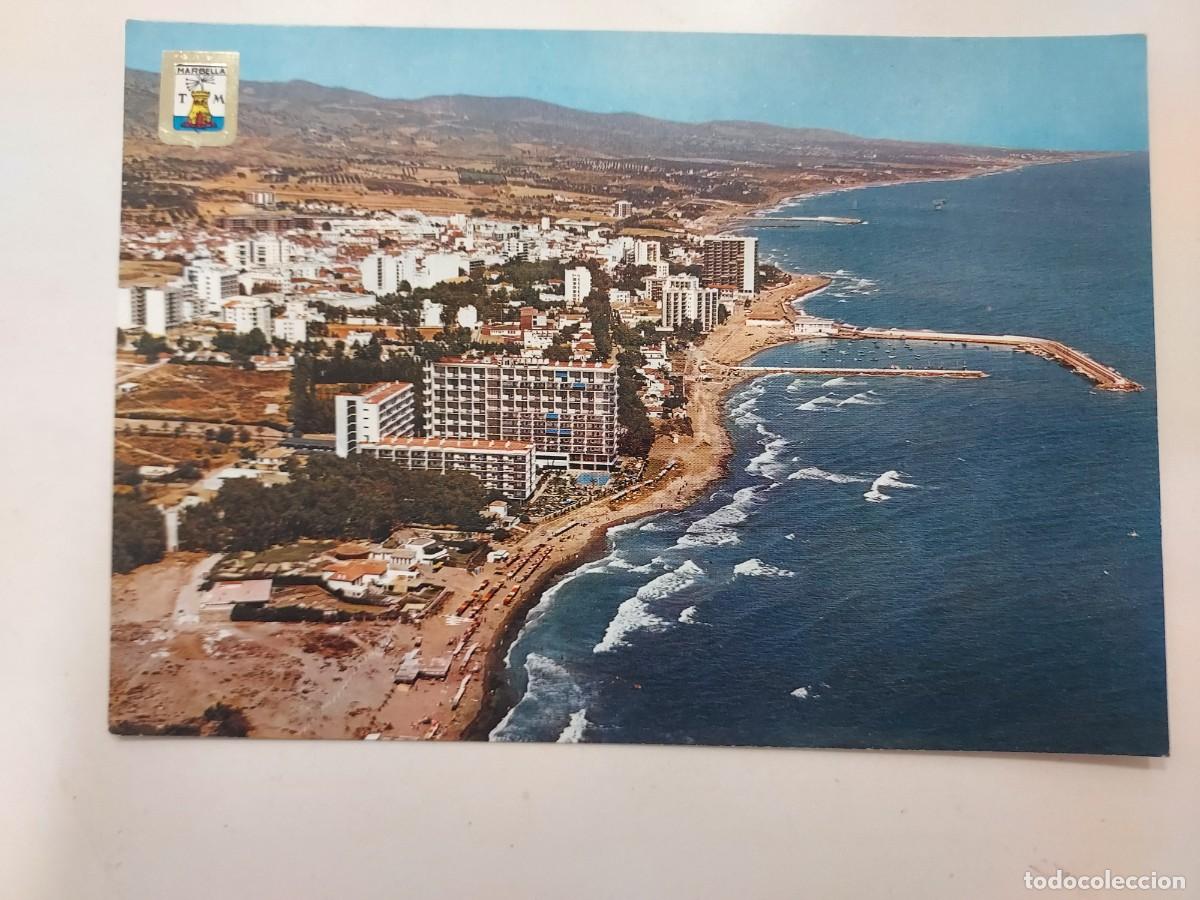 Postales: POSTAL MARBELLA VISTA PARCIAL AEREA. CIRCULADA. 1967. MALAGA