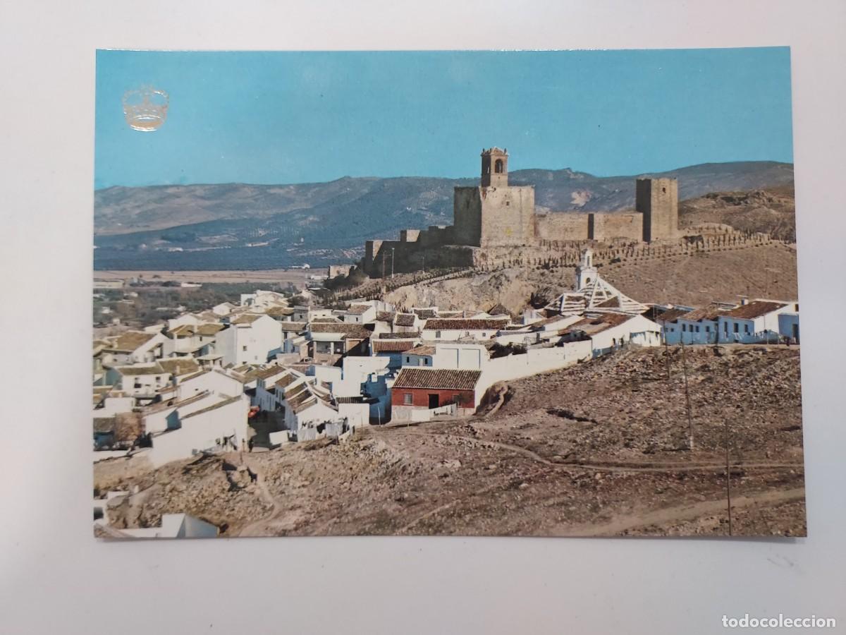 Postales: POSTAL ANTEQUERA VISTA PARCIAL Y CASTILLO DE RELOS DE PAPA BELLOTA. S/C. 1975. LA CORONA. MALAGA