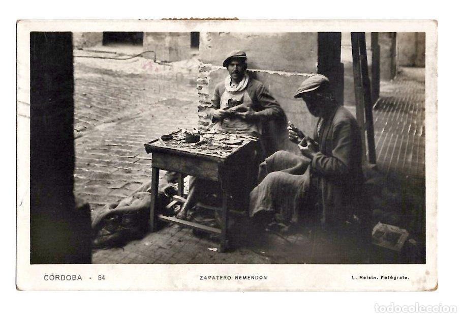Postales: TARJETA POSTAL CORDOBA ZAPATERO REMENDON N&ordm; 84. L. ROISIN. CENSURA MILITAR DE CORREOS