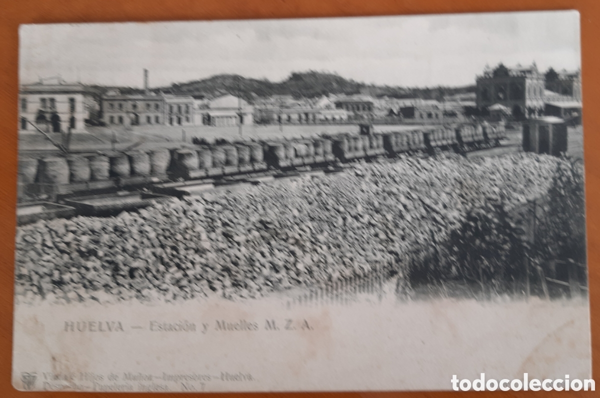 Postales: Postal Huelva. Estaci&oacute;n y Muelles. Escrita y matasellada. R26A