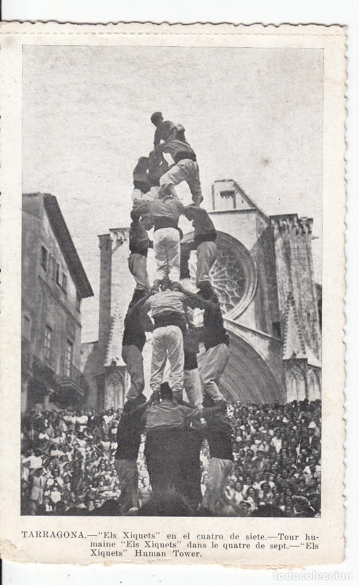 Postales: POSTAL CASTELLERS EN TARRAGONA - ELS XIQUETS EN EL CUATRO DE SIETE