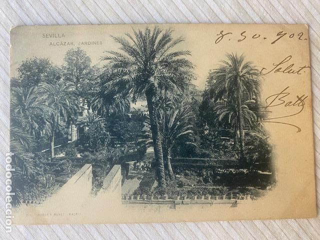 Postales: Sevilla. Alc&aacute;zar. Jardines. Ed. Hauser y Menet. Circulada 1902
