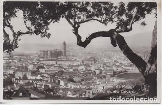 Postales: MALAGA ESCRITA VISTA DESDE EL MONTE CALVARIO