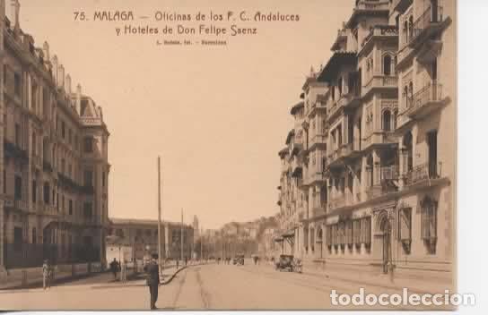 Postales: MALAGA SIN ESCRIBIR OFICINA DE LOS FERROCARRILES ANDALUCES