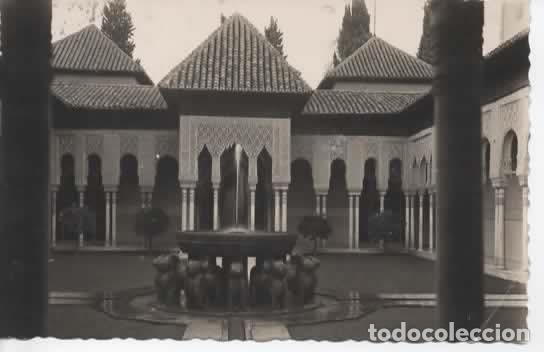 Postales: GRANADA ESCRITA PATIO DE LOS LEONES MAT MERIDA