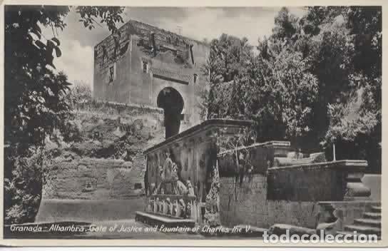 Postales: GRANADA ESCRITA ALHAMBRA PUERTA DE LA JUSTICIA