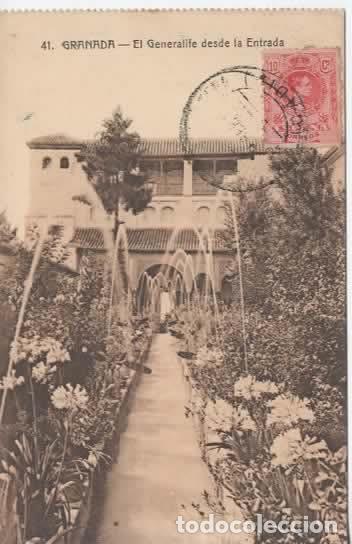 Postales: GRANADA ESCRITA ALHAMBRA GENERALIFE