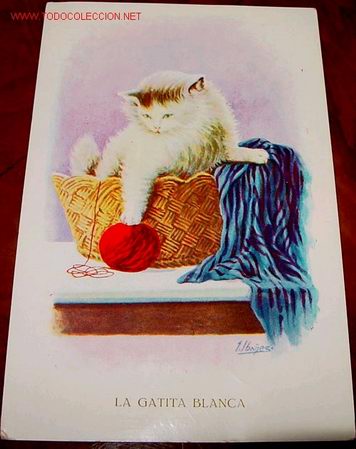 Postcards: ANTIGUA POSTAL DE LA GATITA BLANCA