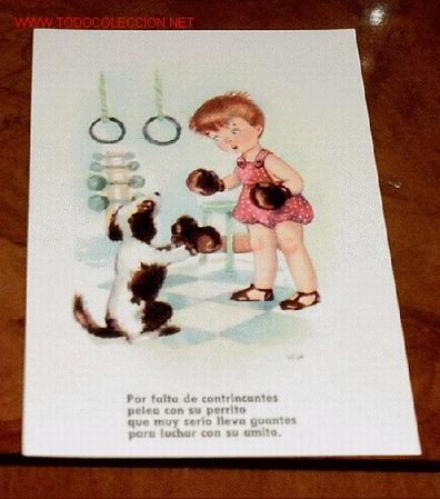 Postcards: ANTIGUA POSTAL INFANTIL - CON DIBUJOS - DIBUJO DE VELA - ESTAMPERIA RAM