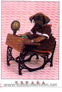 Postkarten: 07-12. Postal Perro en pupitre
