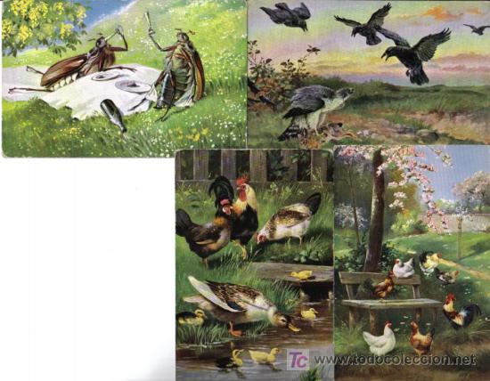 Postales: CUATRO POSTALES ALEMANAS DE ANIMALES - Foto 1