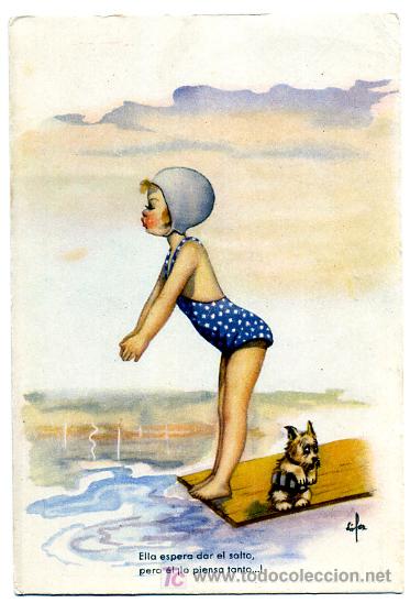 Cartes Postales: PERROS, PERRITOS, MUJER,      P23151