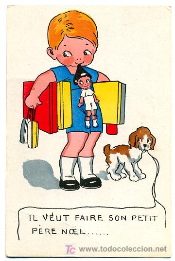 Cartes Postales: PERROS, PERRITOS, NI&Ntilde;A,     P23163