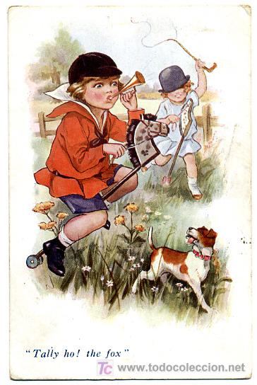 Cartoline: PERROS, PERRITOS, NI&Ntilde;O, NI&Ntilde;A,        P23185