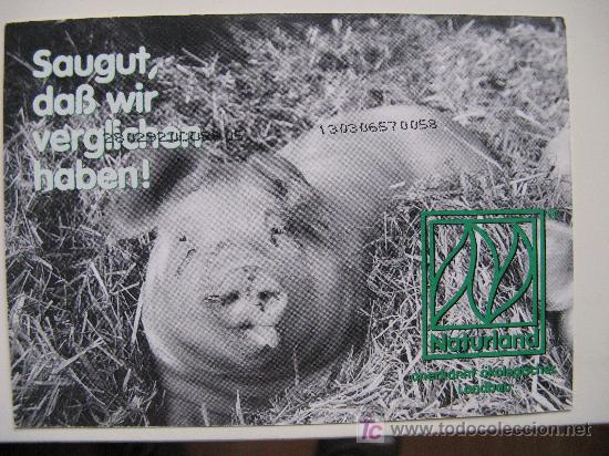 Postais: postal alemana con foto de cerdo, publicidad de naturland