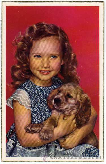 Postcards: Postal Ni&ntilde;a con Perro. Edic. C y Z. Serie 500 N.19