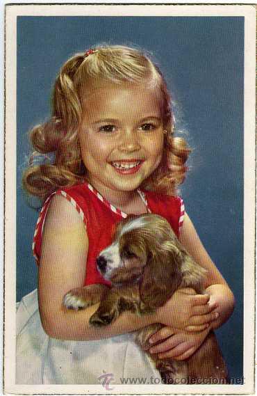 Postcards: Postal Ni&ntilde;a con Perro. Edic. C y Z. Serie 500 N.17