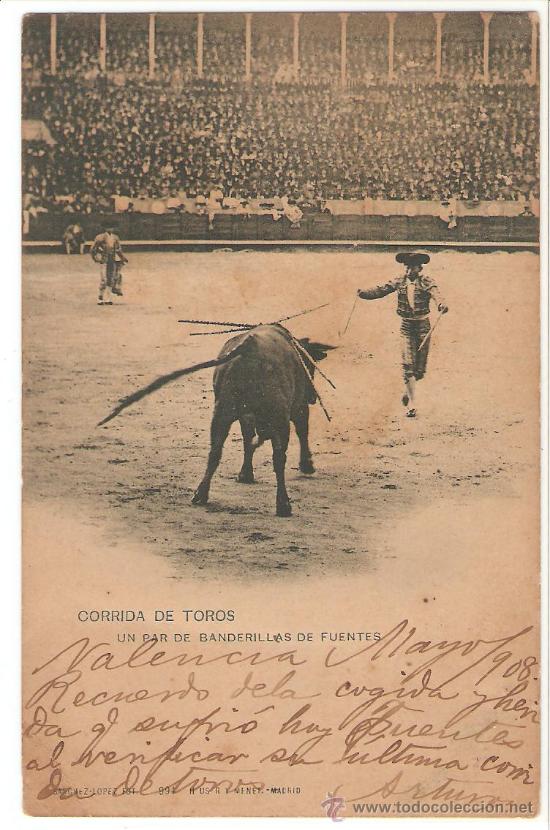 Postcards: TOROS. HAUSER Y MENET. MADRID.corrida de toros. un par de banderillas de fuentes