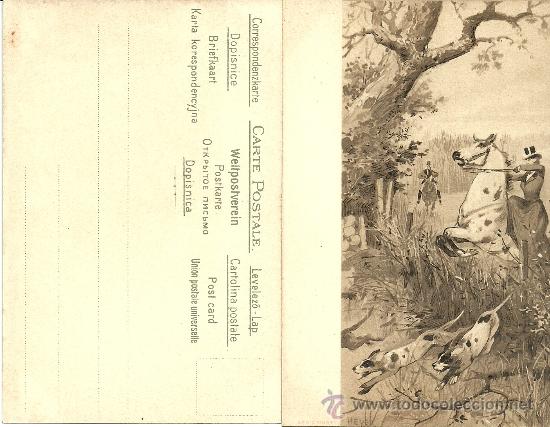 Postkarten: CAZA DEL ZORRO A CABALLO POSTAL ANTIGUA HEYER