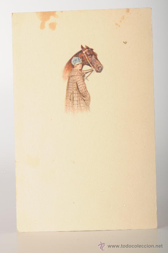 Postales: Postal mujer con caballo. - Foto 1