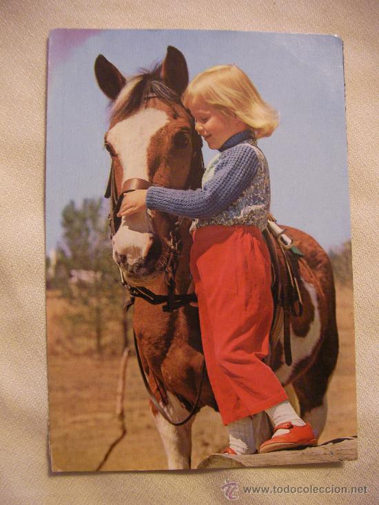 Postales: ANTIGUA POSTAL NI&Ntilde;A CON CABALLO - ENVIO GRATIS PARA ESPA&Ntilde;A