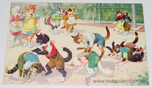 Postcards: ANTIGUA POSTAL DE ANIMALES - GSTOS JUGANDO - NO CIRCULADA - ESCRITA - ED. MKZ - N&ordm; 4696.