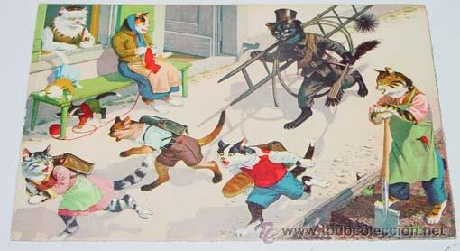 Cartes Postales: ANTIGUA POSTAL DE ANIMALES - TRAVESURAS DE CACHORROS - NO CIRCULADA - ESCRITA - ED. MKZ - N&ordm; 4700.