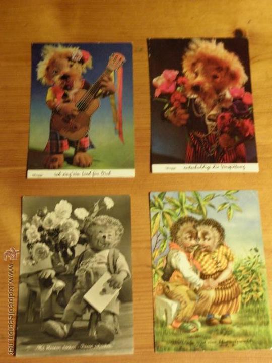 Postales: Lote 4 postales de mu&ntilde;ecos erizos Mecki - Austria