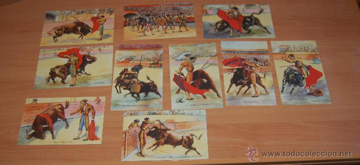 Postcards: LOTE 10 POSTALES DIFERENTES TEMATICA TAURINA A&Ntilde;OS 40s SIN USO