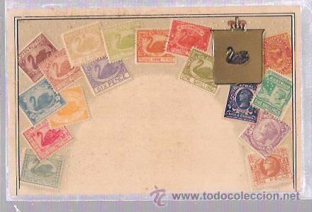 Postales: TARJETA POSTAL DE SELLOS CON CISNES. - Foto 1