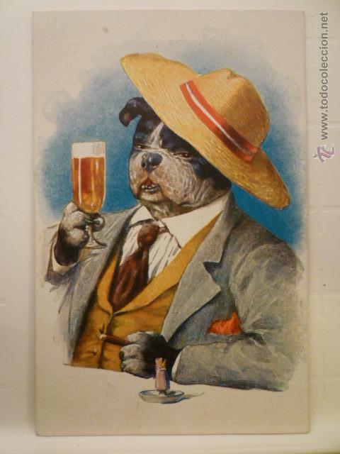 Postkarten: POSTAL PERRO BEBIENDO. ED. ERKAL 313/3
