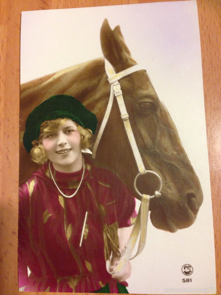 Cartes Postales: Antigua postal p&uacute;ber con caballo