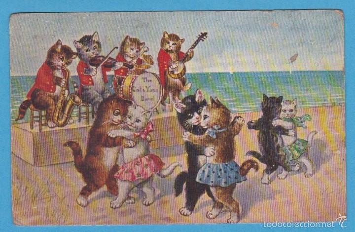 Cartes Postales: THE CAT'S YAZZ BAND. GATITOS BAILANDO CON ORQUESTA. WSSB 8503/3. CIRCULADA EN 1932
