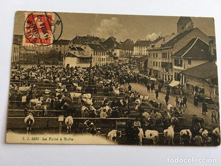 Cartes Postales: ANTIGUA POSTAL ORIGINAL CIRCULADA SELLO Y MATASELLO P.P.S.XX A&Ntilde;O 1920 la foire a bulle , MUY ANIMADA
