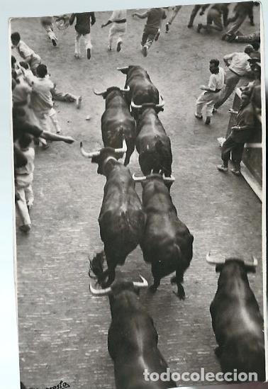 Postcards: FOTO- POSTAL DE UNA CORRIDA COMPLETA ENTRANDO EN LA PLAZA CIRCULADA EL 8 -7 -1954
