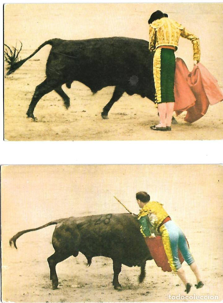 Postcards: PAREJA DE POSTALES DE TOROS MEDIA VERONICA Y ESTOCADA